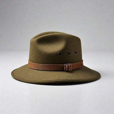 Green felt fedora hat