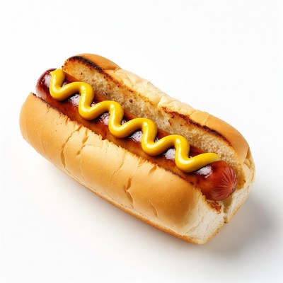 Hot dog with mustard