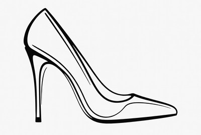 High heel shoe outline illustration