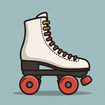 White Roller Skate Illustration