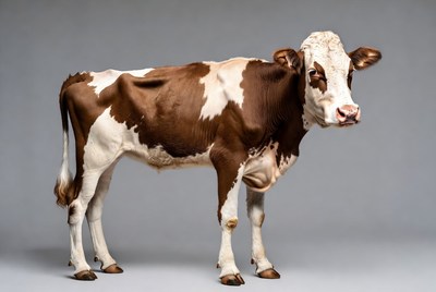 Holstein Cow on Gray Background