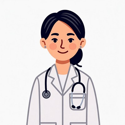 Asian woman doctor illustration