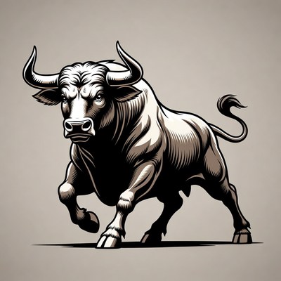 Charging Bull Illustration