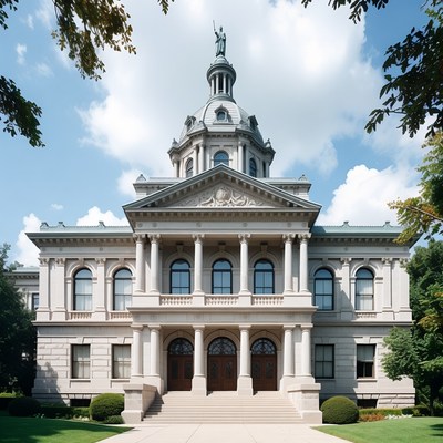 Grand State Capitol Building with Dome