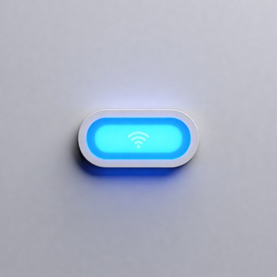 Glowing Blue WiFi Button
