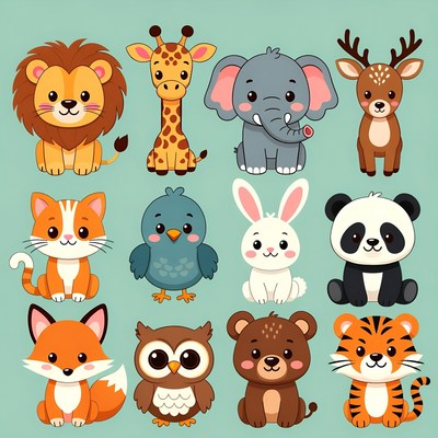 Cute Cartoon Animals Collection