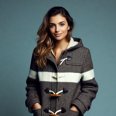 Woman in gray hooded coat