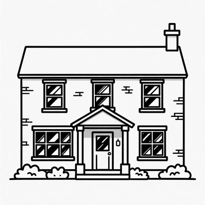 Brick House Line Drawing