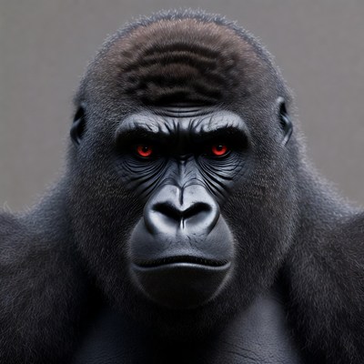 Gorilla with red eyes