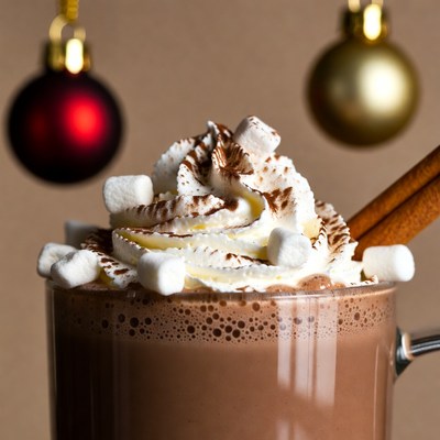 Hot Chocolate with Whipped Cream and Marshmallows