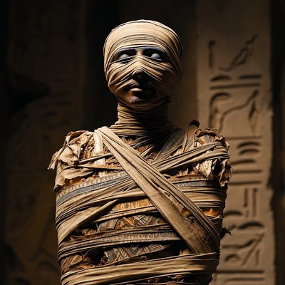 Ancient Egyptian Mummy Wrapped in Bandages