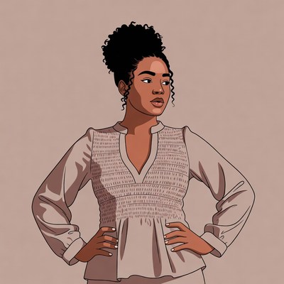 African-American woman with hands on hips