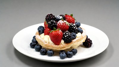 Strawberry Blueberry Tart with Cream