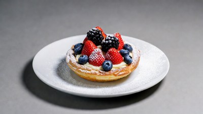 Berry Tart on White Plate