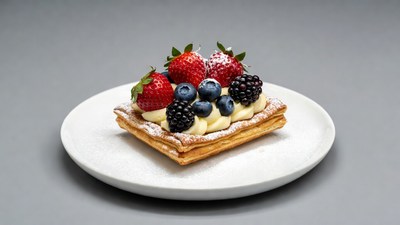 Strawberry Blueberry Pastry on Plate