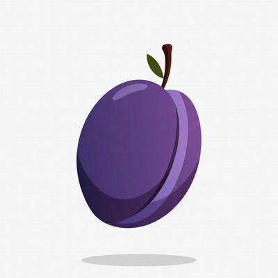 Purple Plum with Stem