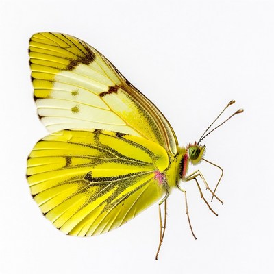 Yellow Butterfly with Black Wings