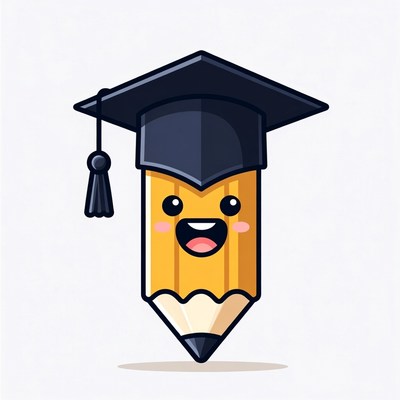 Graduation Cap Pencil Illustration