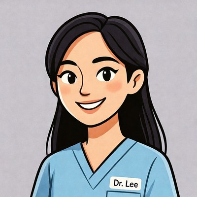 Asian woman doctor Dr. Lee smiling