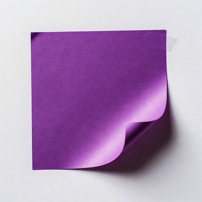 Purple sticky note peeling off