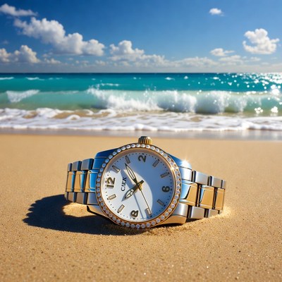 Gold Citizen Watch on Beach Sand