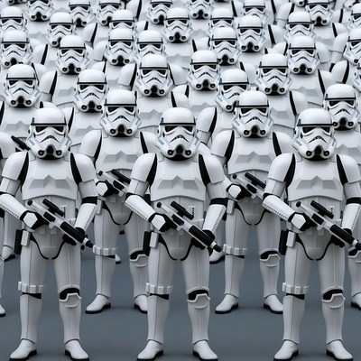 Stormtroopers Standing in Formation