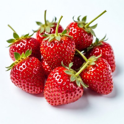 Fresh strawberries on white background