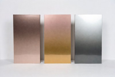 Three metallic gradient panels