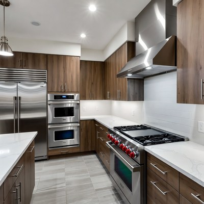 Modern Kitchen with Wood Cabinets