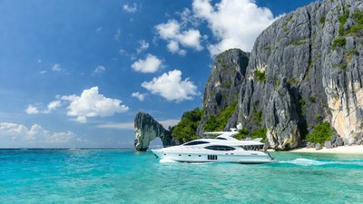Luxury Yacht in Turquoise Thai Bay