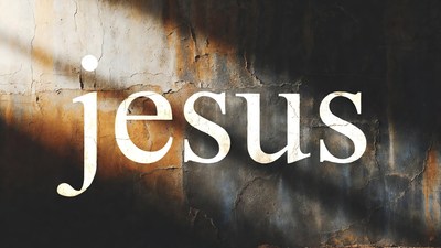 Jesus Text on Grunge Wall