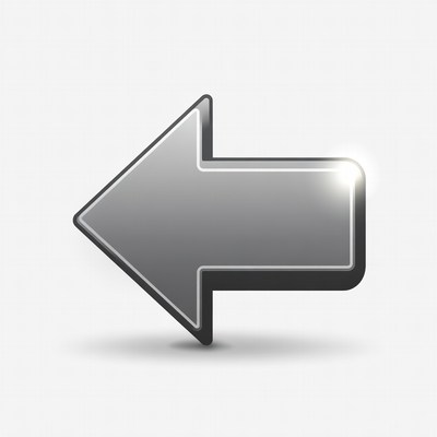 Shiny Gray Left Arrow Icon