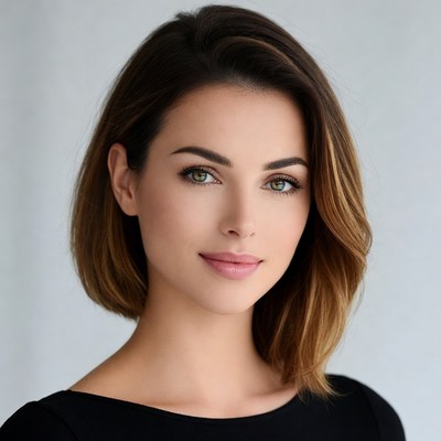 Beautiful woman with bob haircut