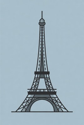 Eiffel Tower silhouette illustration