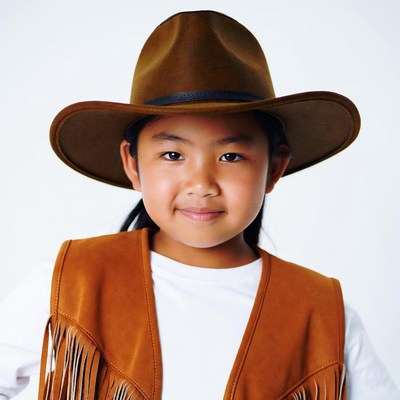 Asian girl wearing cowboy hat