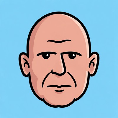 Bald man cartoon face