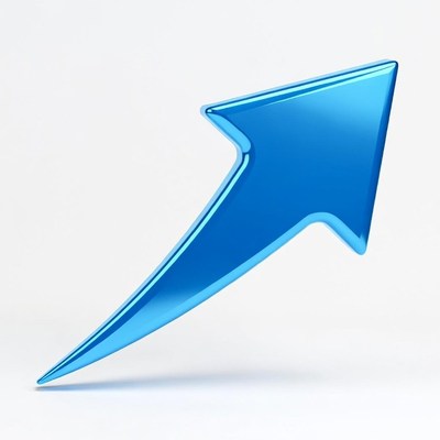 Shiny Blue 3D Arrow