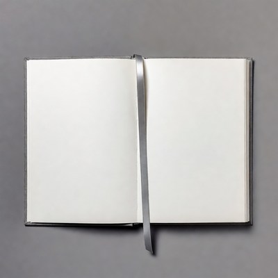 Open Blank Notebook with Ribbon