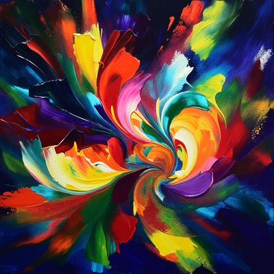Vibrant Abstract Color Explosion Painting
