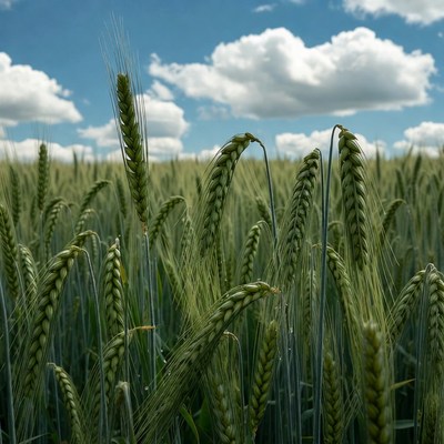 Wheat Field Under Blue Sky