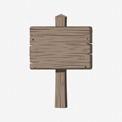 Blank Wooden Sign on Post