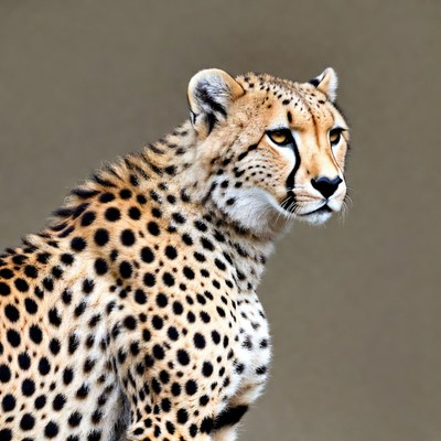 Cheetah standing on beige background
