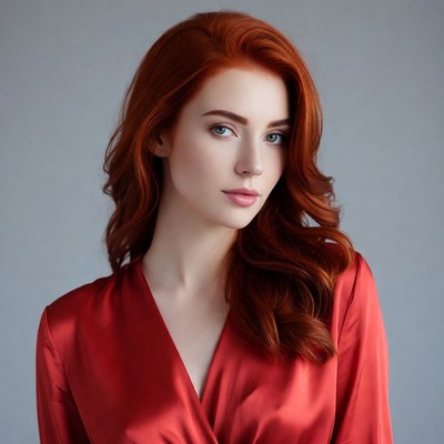 Woman with long red hair