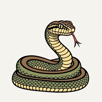Coiled Snake Illustration