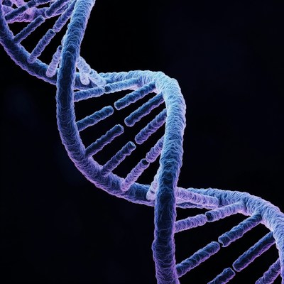 Blue DNA double helix