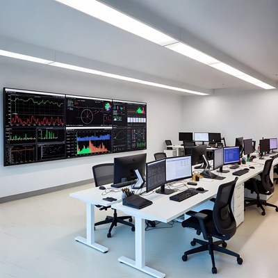 Modern Trading Floor with Monitors