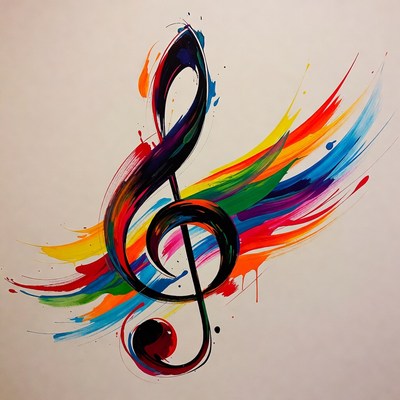 Colorful Abstract Music Note Illustration