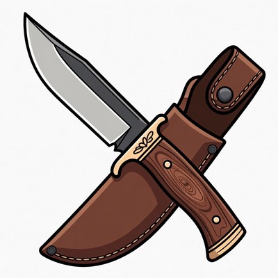 Knife in Leather Sheath
