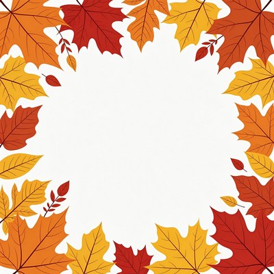 Autumn Maple Leaves Border