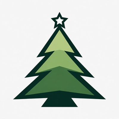 Green Christmas Tree with Star